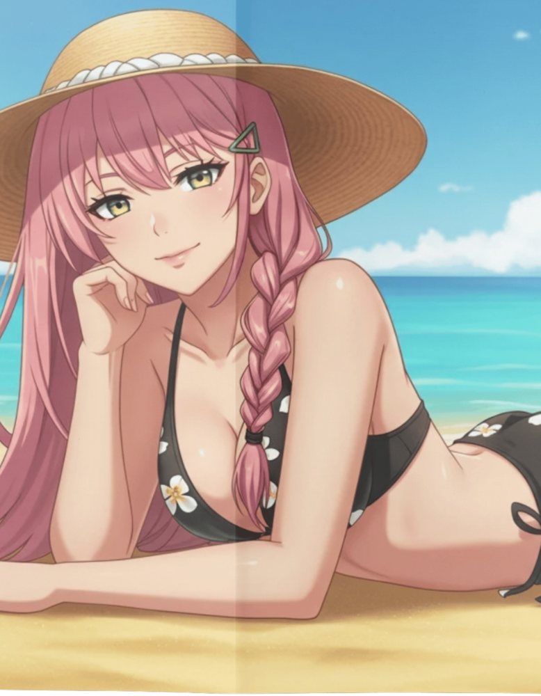 Lirix AI singer summer poster - futuristic anime digital artist wall art merchandise collectible